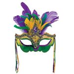 Mardi Gras Sequin Feathers Mask Masquerade Womens Mask Venetian Carnival Mask (Style C)