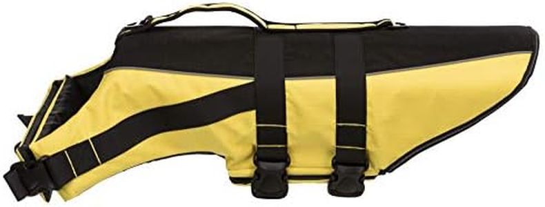 TRIXIE Hunde-Schwimmweste L: 55 cm (bis 36 kg) neon-gelb – schnell trocknende Rettungsweste Hund mit Rettungsgriff für mehr Sicherheit bei Wasseraktivitäten wie Bootsausflüge & SUB - 30128