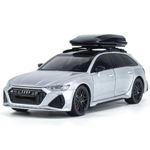 PLUSPOINT Diecast Audi RS6 Avant Toy Car 1:24 Scale Model Pull Back Vehicles Alloy Supercar with Lights and Sound for Car Dashboard,Kids,Adult