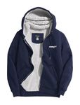 Wrangler Hoodies for Men Big and Tall - Thermal, Sherpa Lined Zip Up Pullover Sweatshirt, Sherpa Navy, 3X Tall