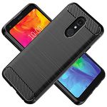 HTXWXJC Case for LG Stylo 5 Case, LG Stylo 5 Plus LMQ720 Case, Slim Thin Carbon Fiber TPU Rubber Protective Cases Anti-Scratch Shockproof Cover for LG Stylo 5 Black