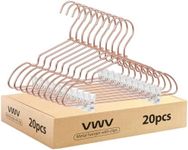 VWV Aluminum Clothes Hangers - with Adjustable Clips, 12.6 inches Long, 6.89 inches high, Suitable for Children's and Baby Clothes, 20-Pack in Rose Gold.