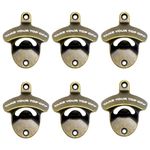 Luwanburg Antique Bronze Take Your Top Off Bottle Opener Wall Mount, Screw in Metal Beer Bottle Top Opener Gift for Beer Lovers (Pack of 6)