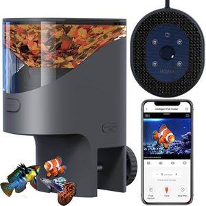 YAMOSO WiFi Automatic Fish Feeder with 2.5K Camera, 2.4/5G Smart App Control, Vacation Feeding Timer, 200ml Moisture-Proof Flake Food Dispenser, Remote Precision Aquarium Feeder for 10+ Gallon Tanks