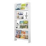 Holdfiturn Kids Bookcase Wall Shelf 4 Tier 117x60x 4.5CM wall mounted bookshelf playroom MDF Magazine Rack Organizer Display Holder for Children's Room