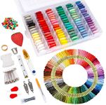 INSCRAFT Embroidery Floss Kit, 364 Pack Embroidery Cross Stitch Kit with 200 Colors Friendship Bracelets Floss and Cross Stitch Tools for Embroidery and Friendship Bracelet String Make