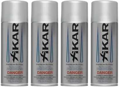 Xikar PUROFINE Premium Butane Fuel Refill with 0 Impurities - Premium Quality Fuel for Jet Flame Lighters and Torches - High Altitude Formula, 8oz (400ml) 4 Pack