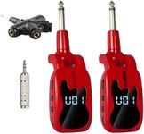 Wireless Guitar System with 16 Adjustable Frequencies with Multi 4-Way 1/4” Audio Splitter, 6.35mm Multiport Aux Splitter