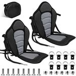 Lewtemi 2 Pack of Padded Kayak Seat with Detachable Storage Bag and 8 Fixed D Ring and Screws Sit on Top Back Support Fishing Boat Seat Adjustable Back Strap Sup Paddle Board Seat