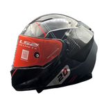 LS2 Helmets - FF320 Stream Evo - Sche - Gloss Black Grey - Dual Visor Helmet with Anti Fog Lens and Double D Ring Chin Strap (XL - 590 MM)