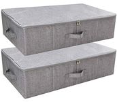 iwill CREATE PRO Underbed Storage Containers with Lid, Underbed Shoes Storage Boxes with Zip Cover, Folding & Washable, Dark Gray