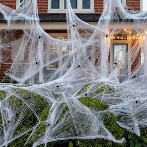 Nirohee 900 Sqft Spider Webs Halloween Decorations with 100 Fake Spiders,Super Stretchy Cobwebs for Halloween Decorations Indoor Outdoor,Fake Spider Web for Scary Party Decoration