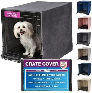 Pet Dreams Dog Crate Cover - Breathable Fabric Kennel Topper for Single-Door Crates, Fits iCrate Dog Cages 18, 24, 30, 36, 42, 48 Inches (Grey, XX Large, 48")