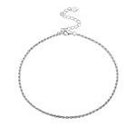 ChicSilver Twist Rope Chain Anklets for Womens 925 Sterling Silver Fashion Dainty Beach Ankle Bracelet Adjustable Ankle Foot Chain