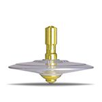UFO Tops Shag Harbour | Metal Spinning Top | Cosmic Silver UFO with Solar Yellow Power Core