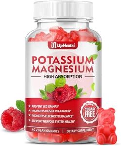 Potassium Magnesium Supplement Gummies for Adults Kids, Sugar-Free Potassium Citrate Gummies Supports Leg Cramps & Muscle & Heart Health, Vegan Magnesium Glycinate Gummies Raspberry Flavor 60 Cts