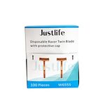 Justlife Disposable Razor Twin Blade with Protective Cap Box of 100