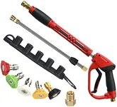 Tool Daily Deluxe Pressure Washer Gun, with Replacement Wand Extension, 5 Nozzle Tips, M22 Fitting, 40 Inch, 5000 PSI