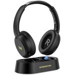 Monster TVLink 300, TV Headphones Wireless for Seniors with Transmitter Charging Base, Wireless Bluetooth TV Headphones, Over Ear Headphones with Bluetooth 5.3, 45H Playtime, Comfortable Fit, Black
