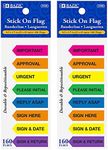 BAZIC Products Neon Page Markers 0.5x1.7 Neon Colored PET Printed Arrow Flag Index Tabs, Sticky Notes Page Marker Bookmarks File Tab (160 Flags/Pack), 2-Packs