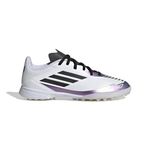 adidas Unisex-Kids F50 League Messi Turf, White/Black/Unity Purple, 12.5K