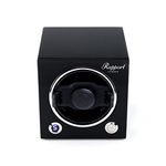 Rapport Single Watch Winder London Evo Cube Watch Winder - Sophisticated Modern Watch with Quiet Motor, Black, Modern