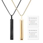 2Pcs Breathing Necklace for Men Women Breathing Necklace Anti Vaping Necklace Anxiety Relief Breathless Exercise Device Gifts for Girls and Boys