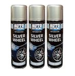 3 x Silver Wheel Aerosol Spray Paint (250ml) - Swan household ®