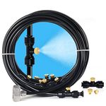 Bonviee Misters for Outside Patio, 26 FT Misting Cooling System for Patio, 26FT (8 M) Misting Line +8 Mist Nozzles +3/4" Brass Adapter, Outdoor Misters for Patio, Garden, Greenhouse