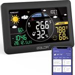 BALDR 2.4 GHz WiFi Weather Station with Outdoor Sensor, 7.5 Inch VA Display, Weather Forecast in Real Time, App/Wifi Control, Real Time Calibration Time, Digital Thermometer Hygrometer Indoor