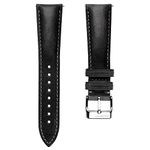 WatchGecko Vintage Highley Certified Genuine Italian Leather Replacement Watch Strap. Stylish and Durable Mens Wristwatch Strap. Padded for Comfort. Easy to fit. Black, 19 mm