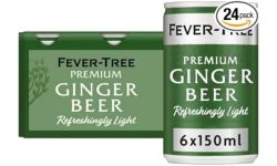 Fever-Tree Refreshingly Light Ginger Beer 6x150ml (Pack of 4, Total 24 Cans)