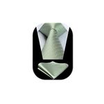 HISDERN Sage Green Ties for Men Wedding Tie & Pocket Square Set Formal Business Necktie Handkerchief Herringbone Neckties