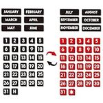 Double-Sided Calendar Magnets for Refrigerator and Whiteboard, Magnetic Numbers and Month Labels for Dry Erase Whiteboard Calendar