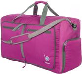 bago Duffel Bags for Traveling - 60L Spacious Duffel Bag with Shoe Compartment - Explore The World in Style & Convenience - Durable, Lightweight & Foldable Travel Duffle Bag (Pink)