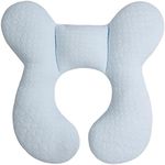 Blublu Park Baby Head Support Pillow for Newborn, Soft Cotton Baby Travel Pillow for Car Seats and Strollers for Baby, Blue