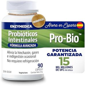 Enzymedica, Pro-Bio, Para un Intestino Sano, Aumenta la Digestión y la Regularidad, Reduce la Hinchazón y los Gases, Con 15 Mil Millones de UFC, Sin Gluten, 90 Cápsulas