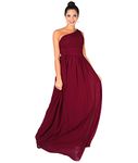 KRISP One Shoulder Maxi Prom Dress (Wine, 16), 4814-WIN-16