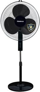 Blueberry's High-Speed Oscillating Pedestal Fan, 3-Adjustable Fan Speeds, Rust Resistant Body, Adjustable Length, RPM 2200, 400-mm Sweep Length (Black)