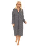 Suzy & Me Ladies 100% Cotton Zip Dressing Gown (as8, numeric, numeric_14, numeric_16, regular, regular, NAVY)