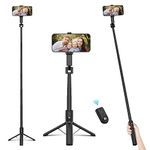 Trakxy Upgrade Selfie Stick(Rechargeable Remote Shutter), 3 in 1 Extendable iPhone Tripod Stand for Live Streaming/Video Recording/Selfies, Portable Phone Holder for All Samrtphones-Black