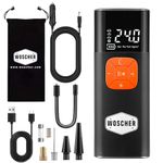 Woscher i6 2in1 Tyre Inflator for Car & Bike with 150 PSI Pressure, 4000 mAh Battery, Digital Display, Pressure Detection, Air Pump Compressor for Car Tyre, Bikes, Bicycles & Balls|from Datson Group