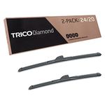 Trico Diamond 24 Inch & 20 inch pack of 2 High Performance Automotive Replacement Windshield Wiper Blades For My Car (25-2420), Black