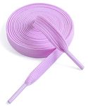 VSUDO 47 Inches Light Purple Fine Weave Flat Shoe Lace for Sneaker, 5/16” Width Flat Sneaker Shoestring, Flat Sneaker Shoelace, Flat Shoe String for Running Athletic Shoes (1 Pair-Light Purple-120CM)