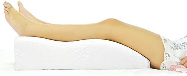 Fushia Medical Care Cuscino per Gambe, Cuscino Alza Gambe con Fodera Lavabile, Cuscino per Circolazione Gambe ideale per Problemi di Circolazione Sanguigna e Gambe Pesanti (Maglia Bianca)