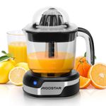 Aigostar 1.2L Orange Juicer Electric Citrus Juicer with LED Working Lamp, 2 Citrus Cones, Two Way Rotation, Filter, Lemon Squeezer Press for Orange Lemon Lime Grapefruit, Black - Juicy 30G4F