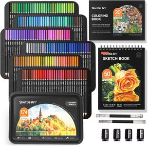 Shuttle Art 174-Count Colouring Pencils Set – Vibrant Artist Colours