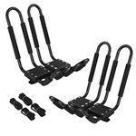 PIRIPARA Kayak Roof Rack 2 Pairs J-Bar Carrier Holder for Canoe, SUV, Cars, Truck, Surf Ski, Car Top Mount Racks for Trip, Set of 4