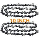 10 Inch Chainsaw Chain S40 3/8" LP Pitch .050" Gauge 40 Drive Links, 10-inch Replacement Chains Compatible with Remington, Greenwork, Sunjoe, Worx, Craftsman Pole Saw-2 Packs