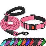 tobeDRI Reflective Nylon Dog Collar – Soft Neoprene Padded, Reflective and Adjustable - Dog Collars for Small Medium Large Dogs